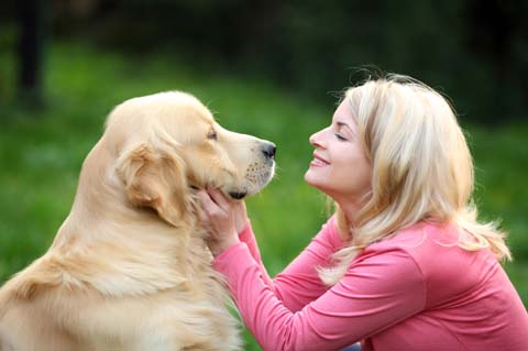 Woman and dog